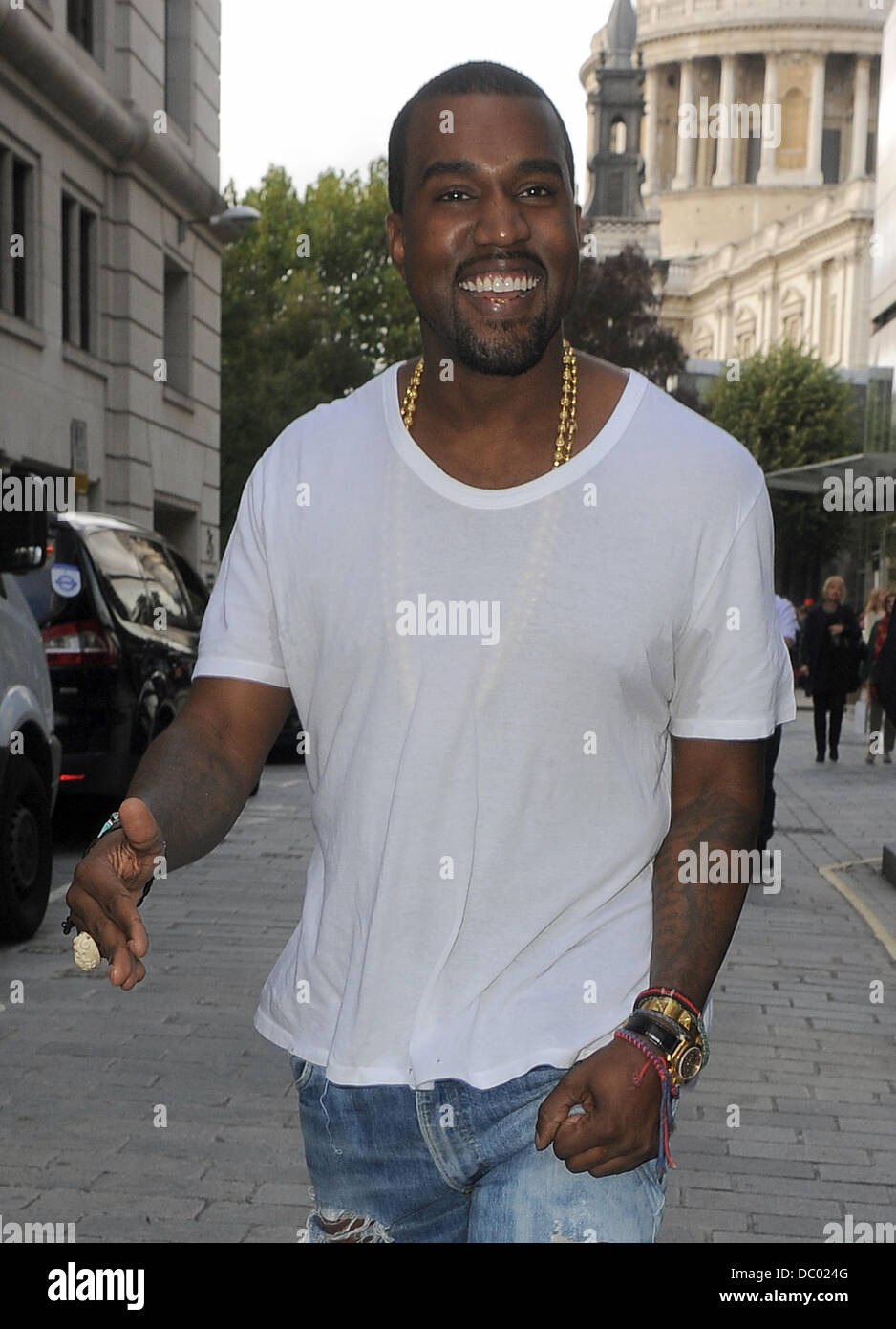 Kanye West London Fashion Week Spring/Summer 2012 - Christopher Kane - Outside London, England - 19.09.11 Stock Photo