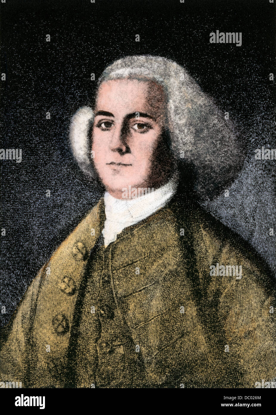 John Adams in 1765. Hand-colored halftone reproduction of a portrait Stock Photo