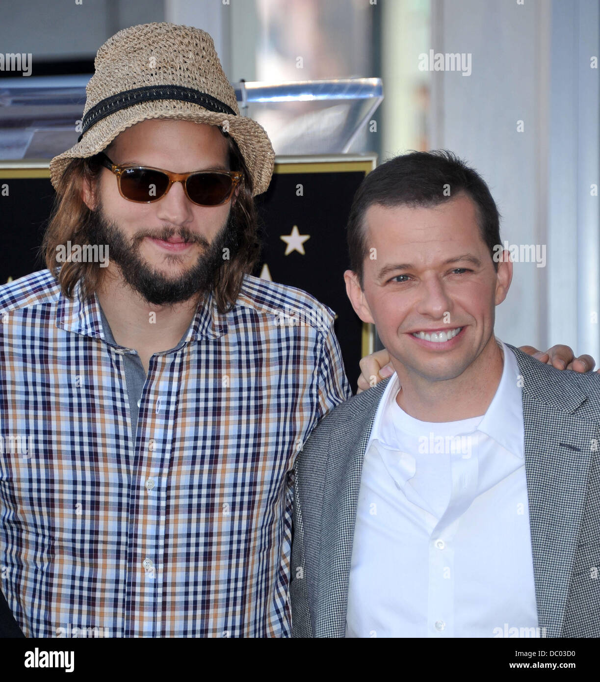 Ashton Kutcher and Jon Cryer Jon Cryer is honored with a Hollywood Star Los Angeles, California