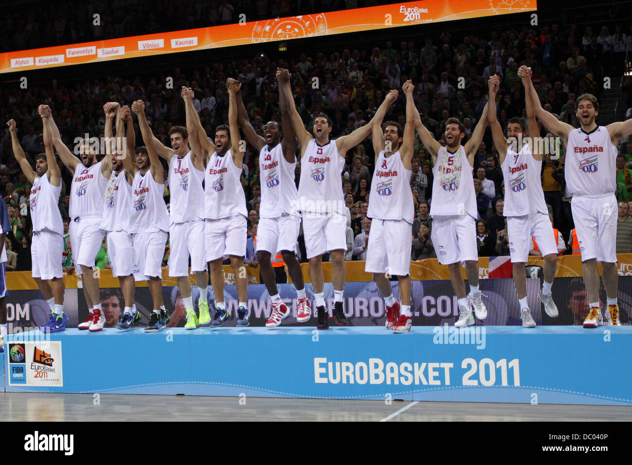 The Spanish national basketball team are announced as the winners of
