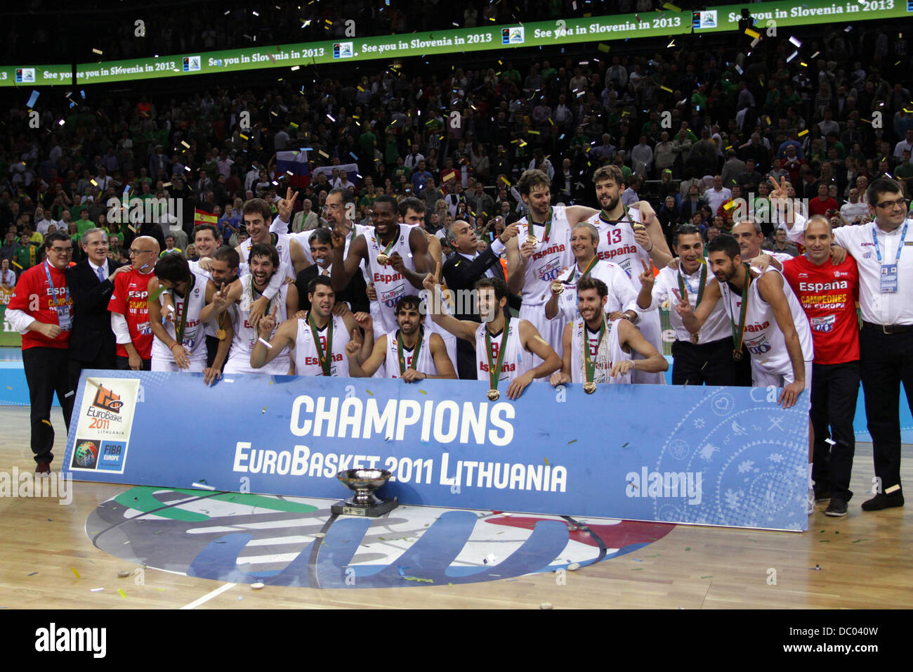 The Spanish national basketball team are announced as the winners of