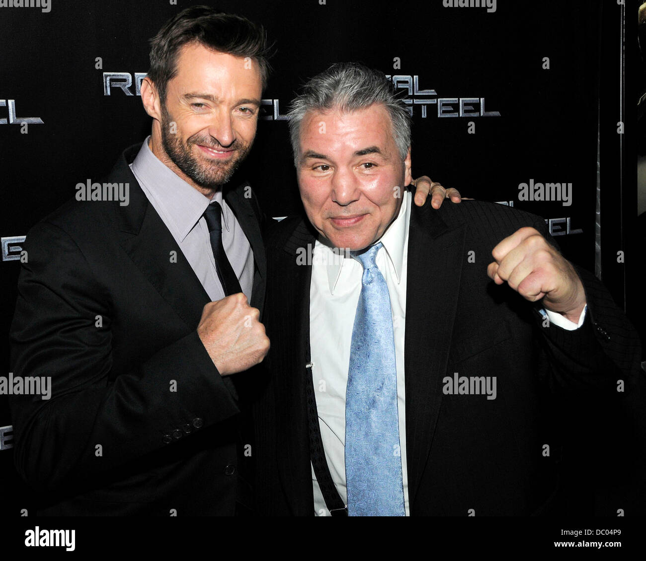 Hugh Jackman and George Chuvalo  Canadian premiere of 'Real Steel' at the Scotiabank Theatre.  Toronto, Canada - 20.09.11 Stock Photo