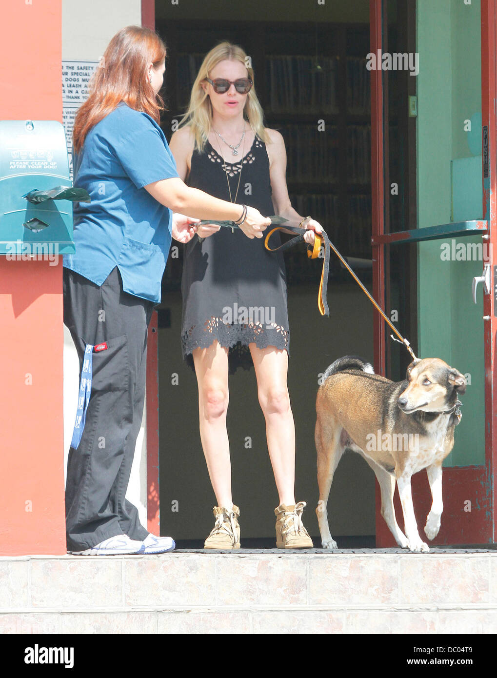 Kate Bosworth leaving a veterinary surgery with her dog in West Hollywood Los Angeles, California, USA - 20.09.11 Stock Photo