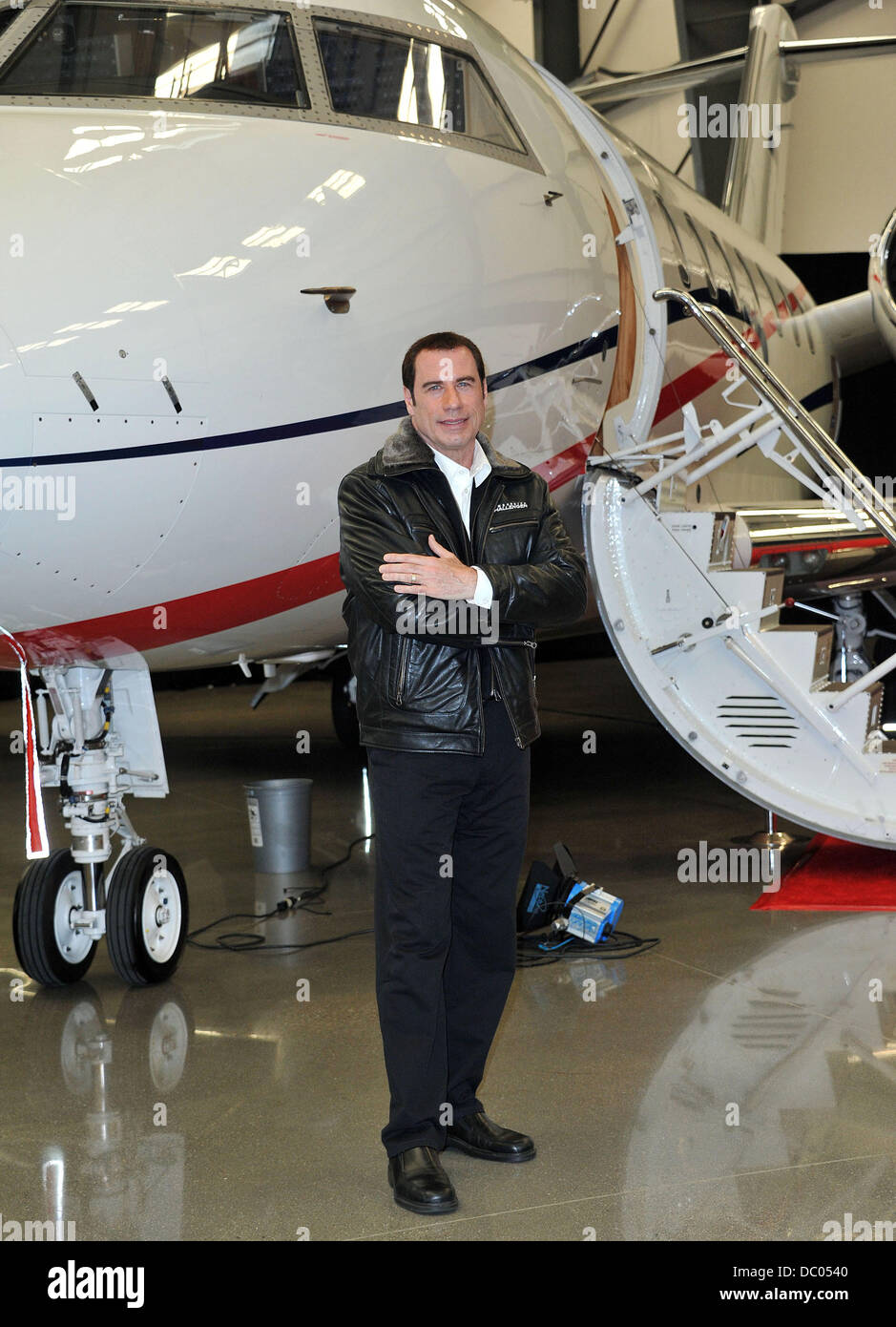 John Travolta  Bombardier Hollywood Private Jet Showcase with John Travolta Burbank, California - 20.09.11 Stock Photo