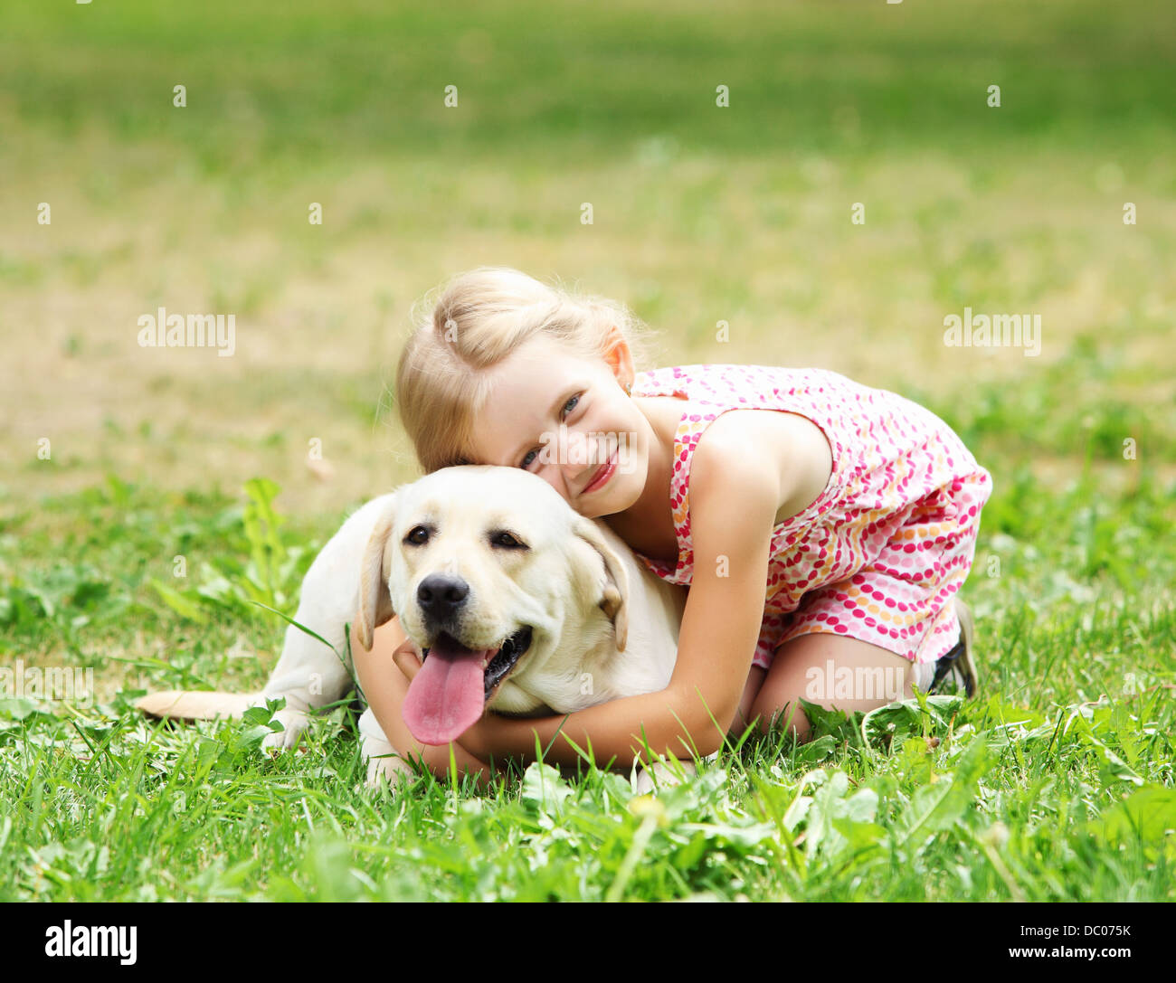 little girl with her dog Stock Photo - Alamy