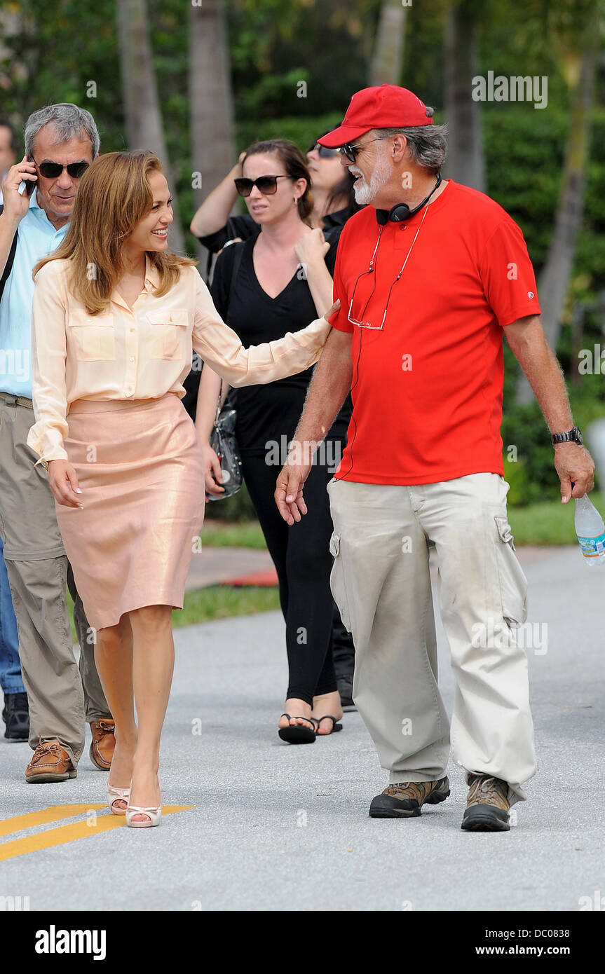 Jennifer Lopez And Taylor Hackford Are Sighted On The Set Of Parker Palm Beach Florida 22 09 11 Stock Photo Alamy