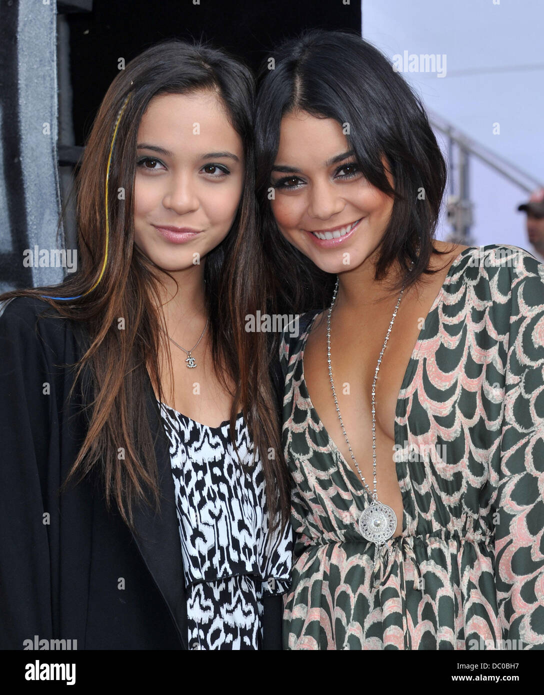Vanessa Hudgens and her sister Stella Hudgens The Cirque Du Soleil world premiere of 'Iris: A Journey Into The World Of Cinema' held at the Kodak Theatre Los Angeles, California - 25.09.11 Stock Photo