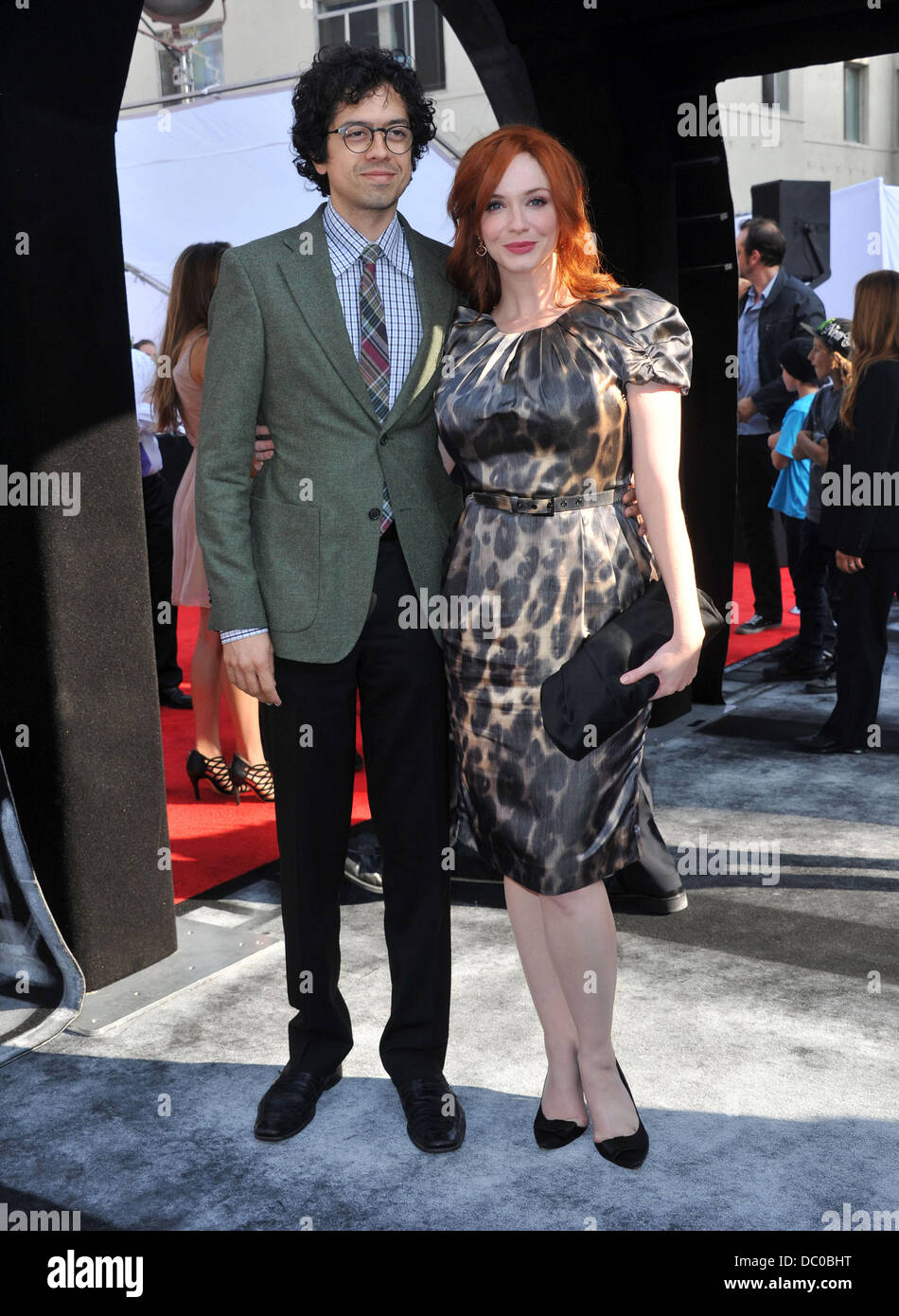 Christina Hendricks and Geoffrey Arend The Cirque Du Soleil world premiere of 'Iris: A Journey Into The World Of Cinema' held at the Kodak Theatre Los Angeles, California - 25.09.11 Stock Photo