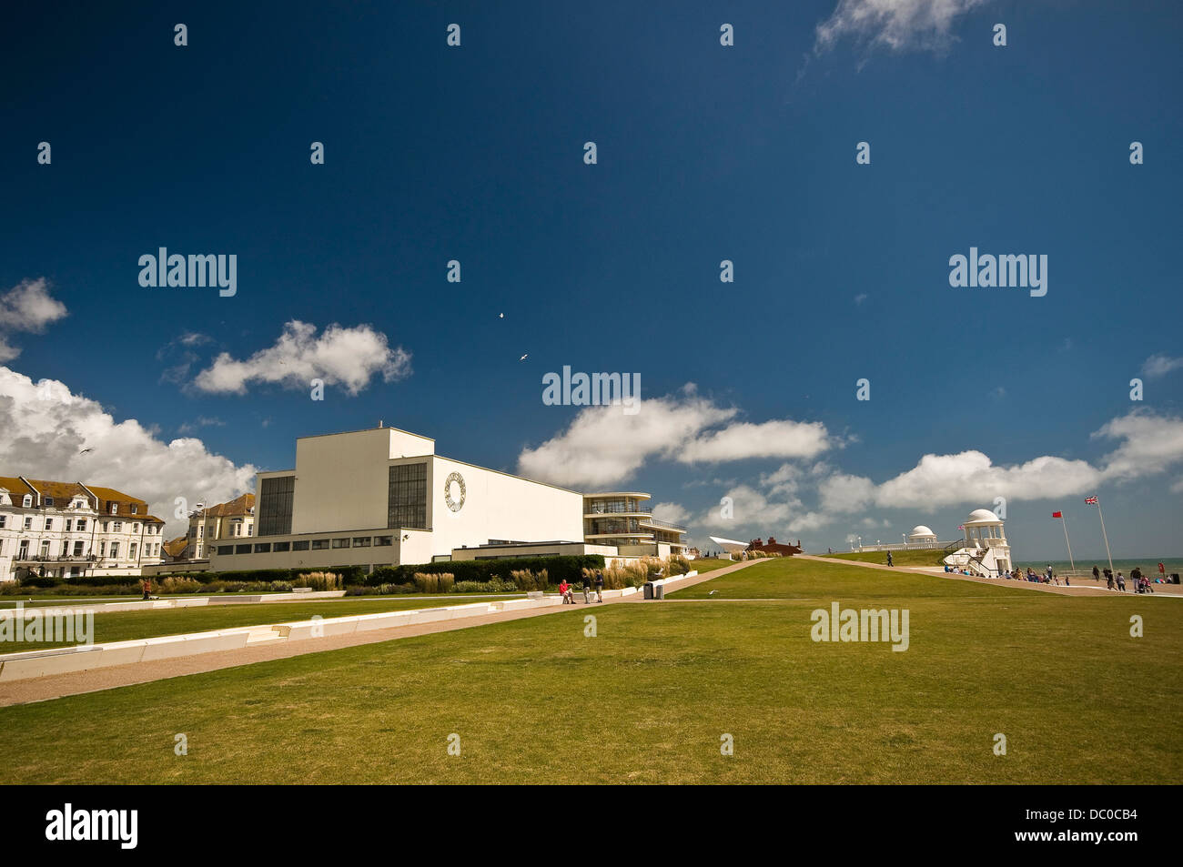 Bexhill seafront and the De La Warr Pavilion, East Sussex, UK Stock Photo