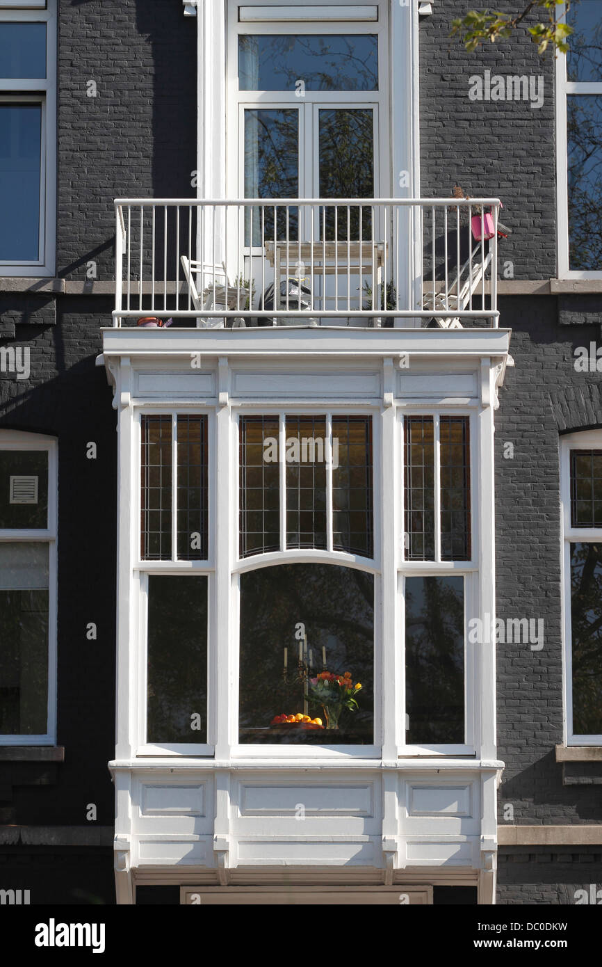Amsterdam Netherlands Holland Europe exterior facade typical canal houses gable roof large