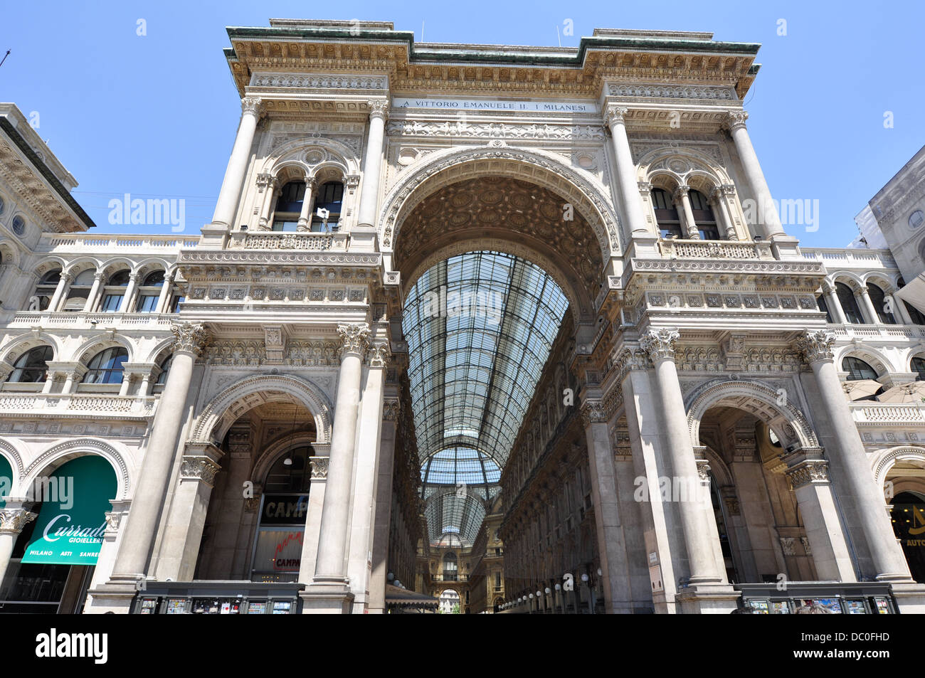 Shopping mall of Galleria Vittorio Emanuele II in Milan Italy. Almost