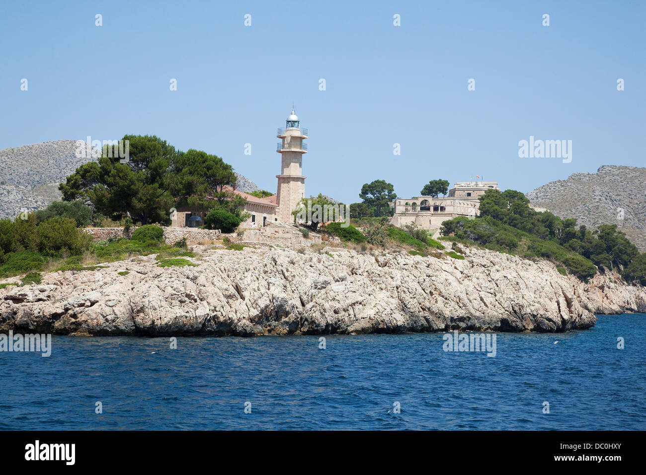Lighthouse at Cap de Formentor on the Balearic Island of Majorca Stock Photo