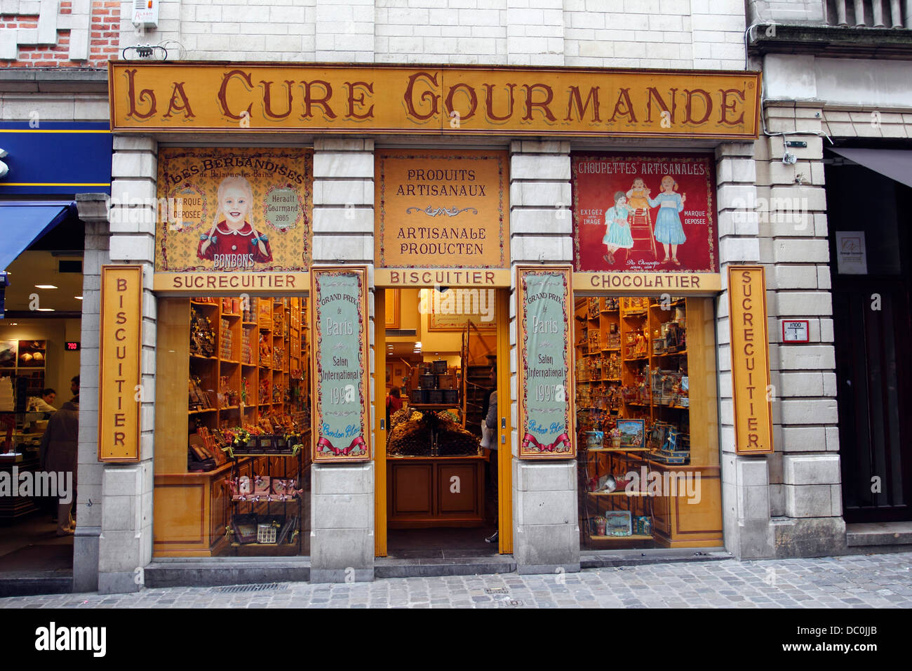 Brussels Belgium Europe Grand Platz Belgian chocolate shop Stock Photo