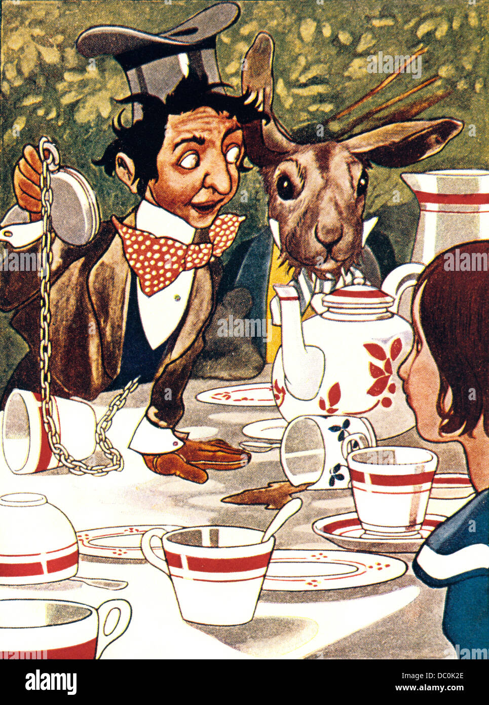 10s Illustration From Alice In Wonderland Tea Party Scene Mad Stock Photo Alamy
