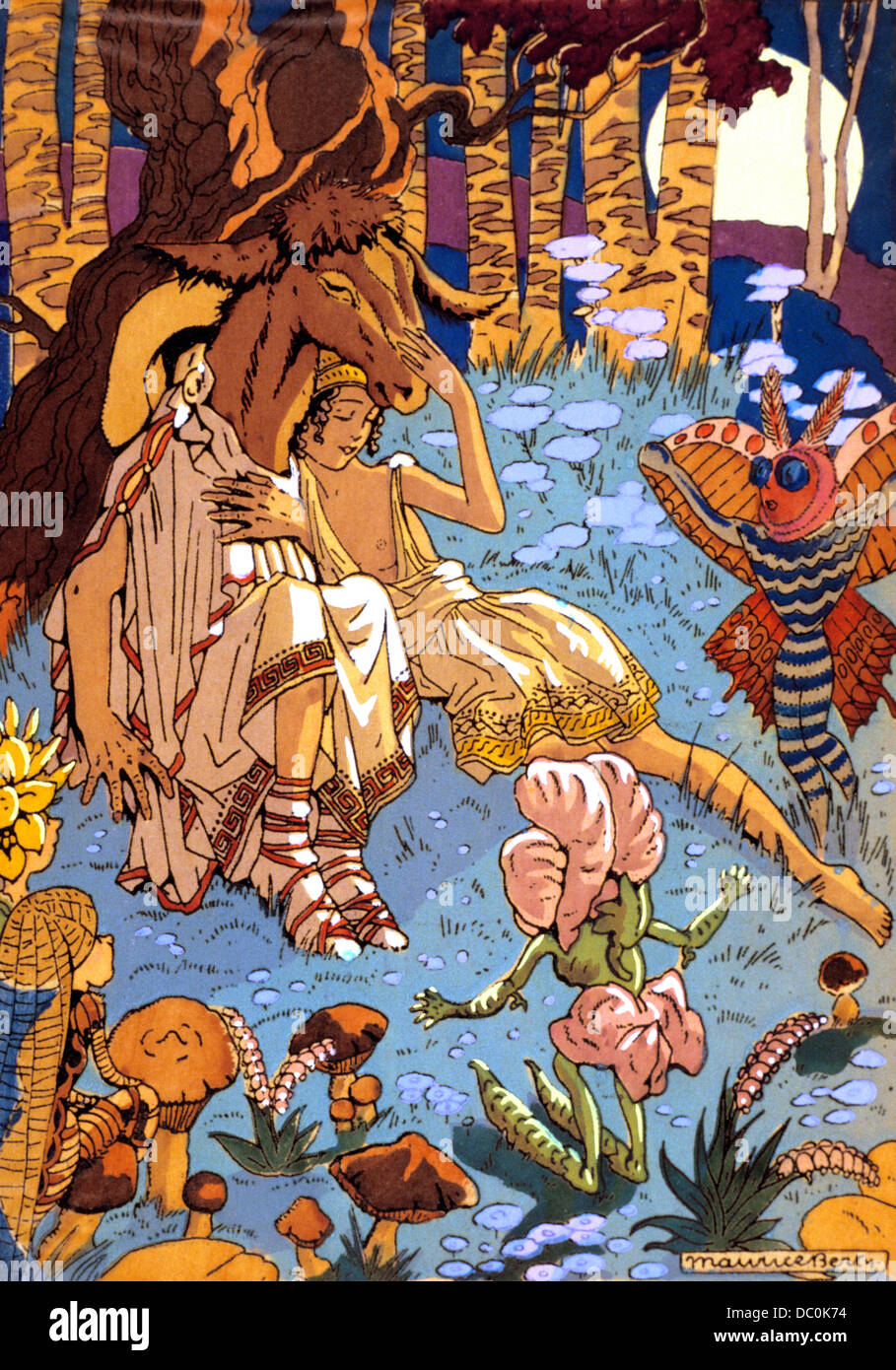 ILLUSTRATION NICK BOTTOM AS AN ASS AND TITANIA WITH FAIRIES ELVES IN  WOODLAND GLEN IN A MIDSUMMER NIGHT'S DREAM BY SHAKESPEARE Stock Photo -  Alamy, image size:909x1390