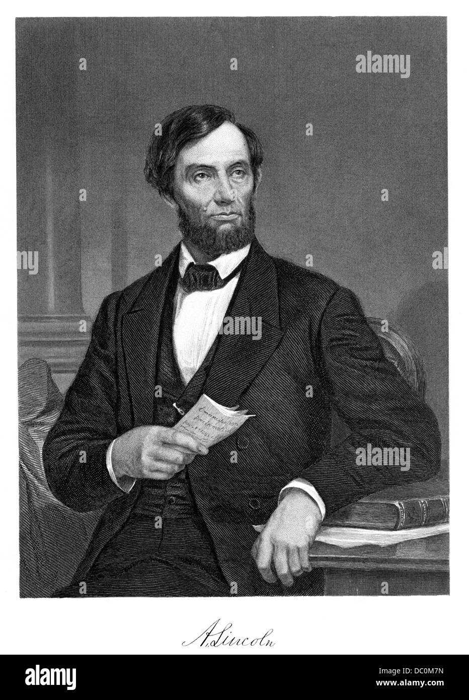 1800s 1860s 1865 PORTRAIT PRESIDENT ABE ABRAHAM LINCOLN 16TH PRESIDENT OF UNITED STATES Stock Photo