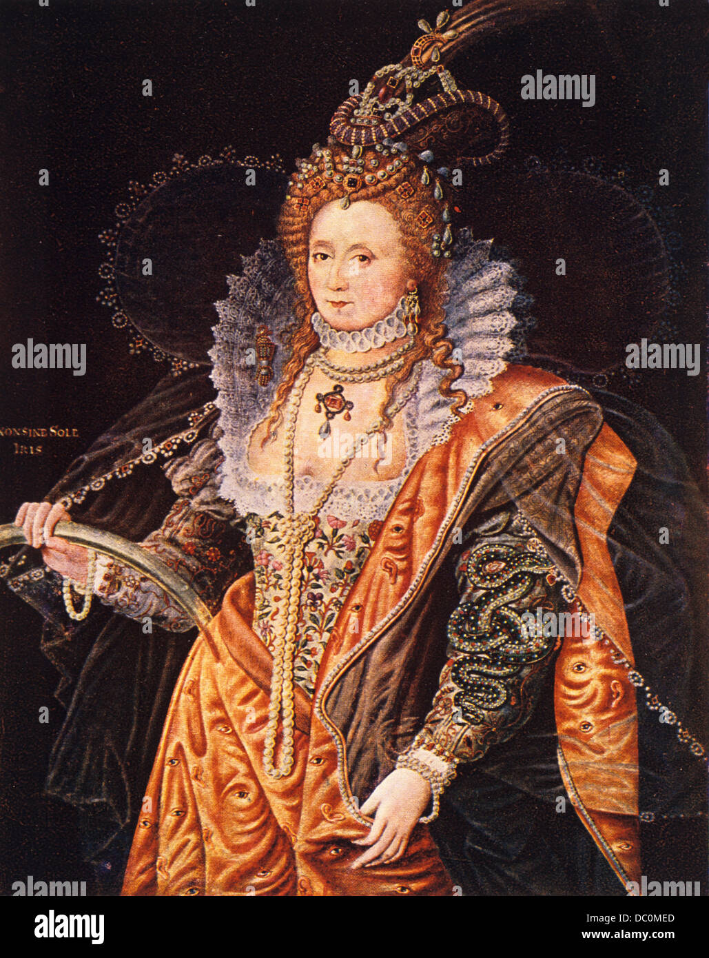 1500s 1600s COLOR PORTRAIT QUEEN ELIZABETH I FROM PAINTING BY Stock ...