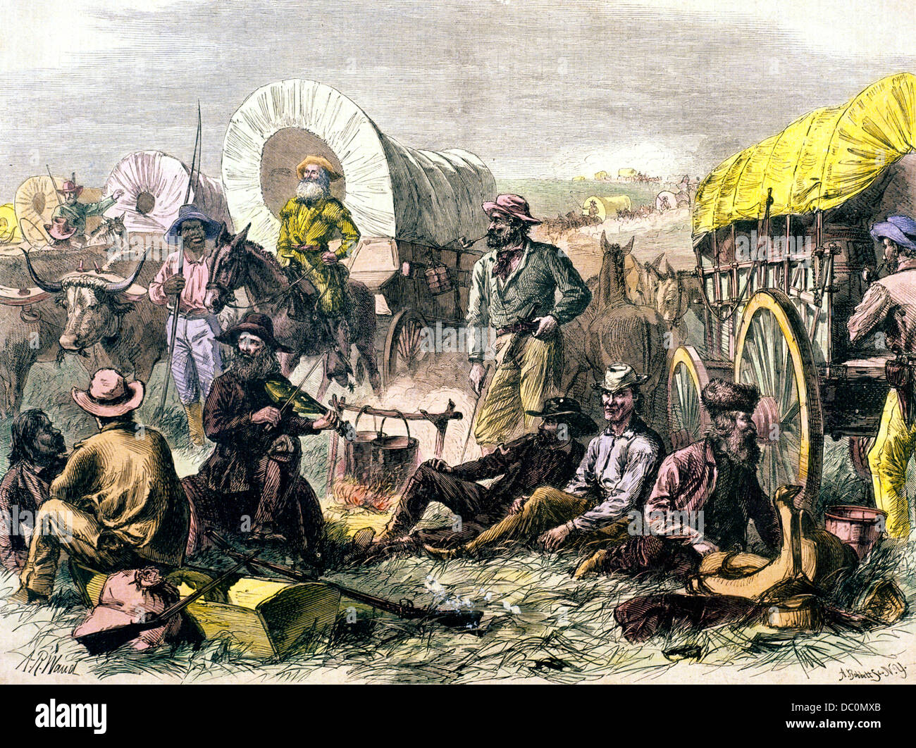 Wagon train 1800s hi-res stock photography and images - Alamy