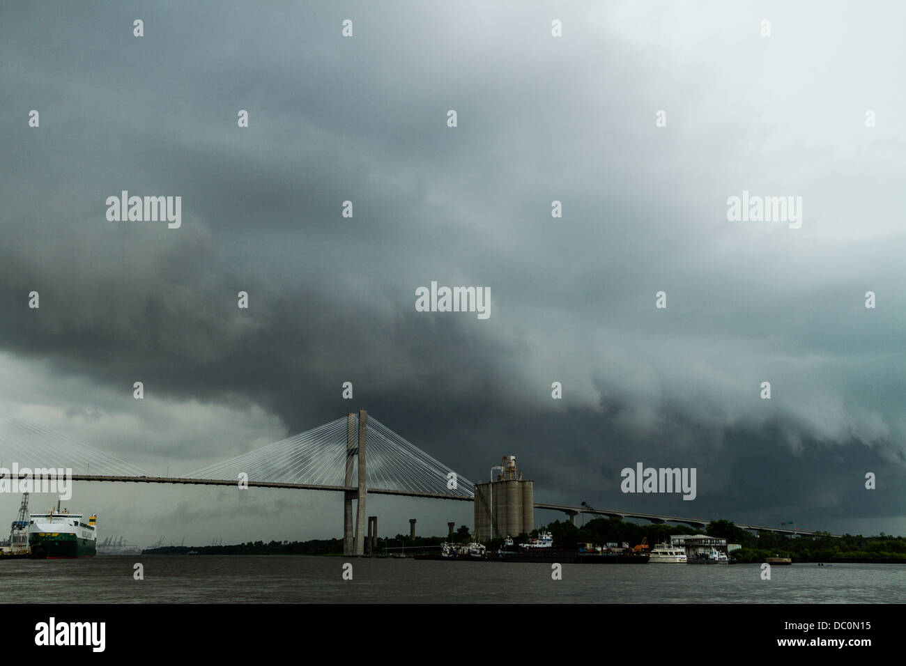 Shelf Cloud over Savannah GA Stock Photo