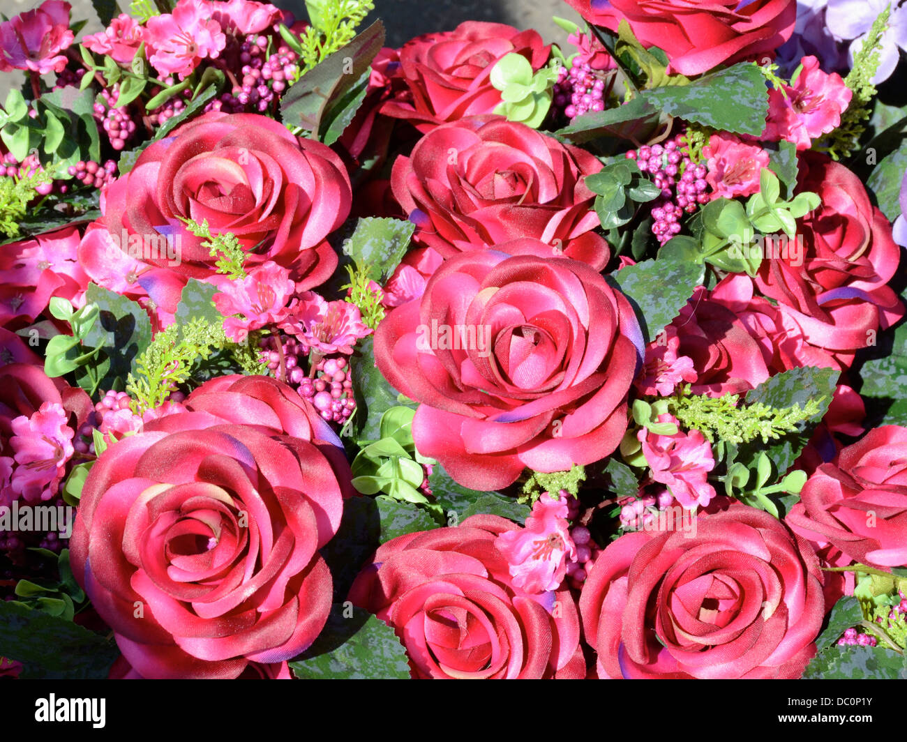 Fake flowers on display Stock Photo Alamy