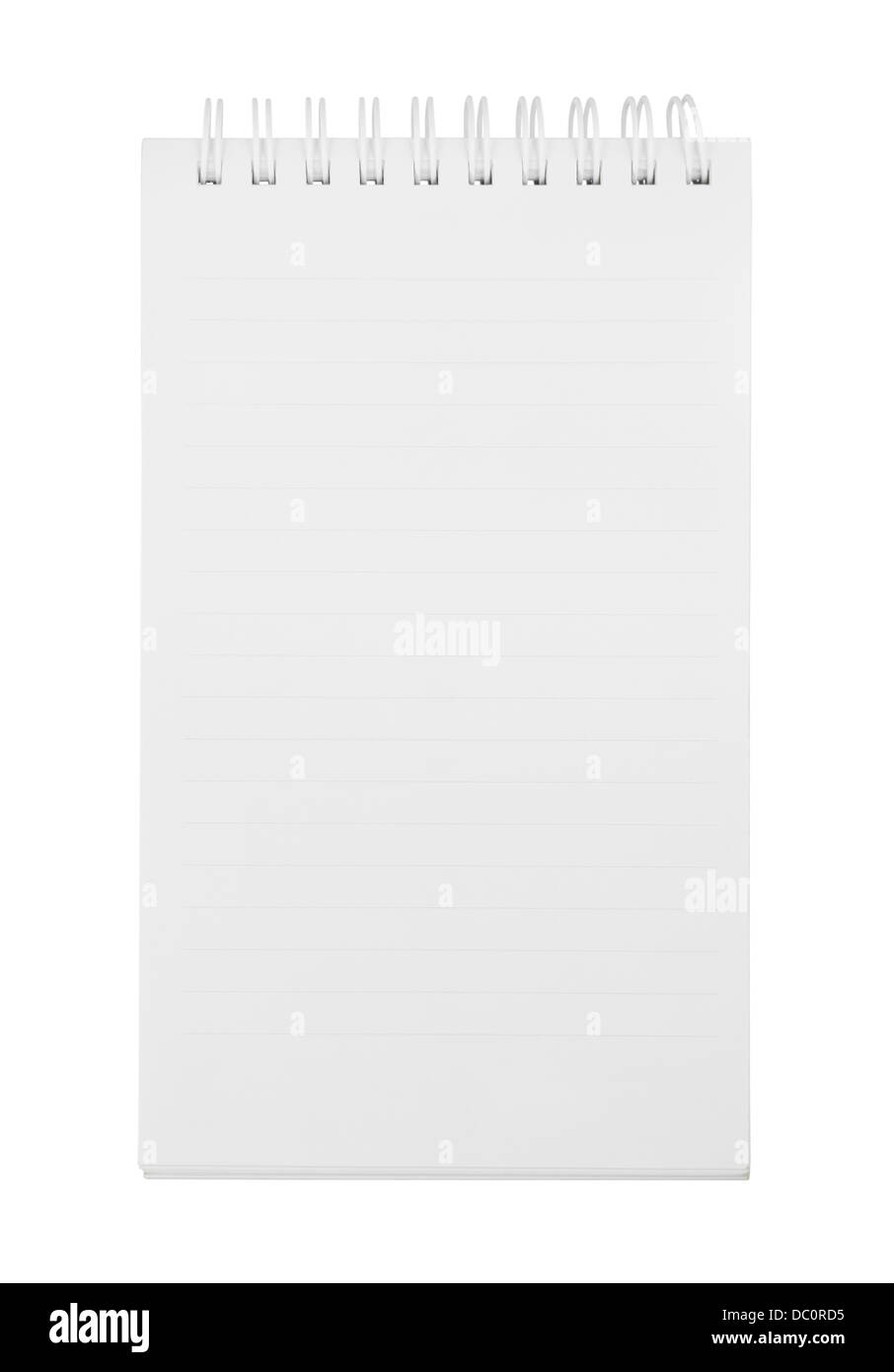 paper notebook vertical on white background (with clipping path) Stock Photo