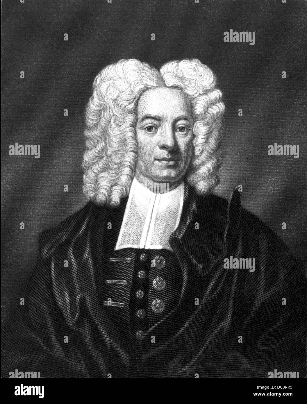 1600s COTTON MATHER NEW ENGLAND PURITAN MINISTER WRITER WHO ACTED AS JUDGE IN SALEM WITCH TRIALS OF 1692 LOOKING AT CAMERA Stock Photo