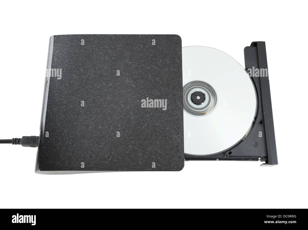 Portable Cd/Dvd external drive on white background (with clipping path) Stock Photo