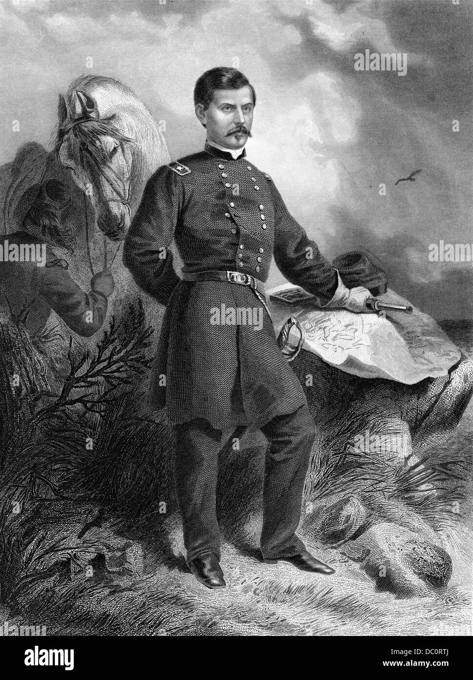 1800s 1860s 1862 PORTRAIT GENERAL GEORGE BRINTON MCCLELLAN UNION GENERAL DURING AMERICAN CIVIL WAR Stock Photo
