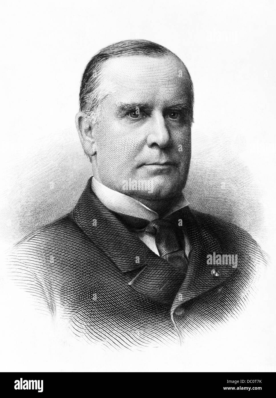 1890s 1900s PORTRAIT OF WILLIAM MCKINLEY LOOKING AT CAMERA 25TH PRESIDENT OF THE UNTED STATES KILLED BY ASSASSIN'S BULLET 1901 Stock Photo