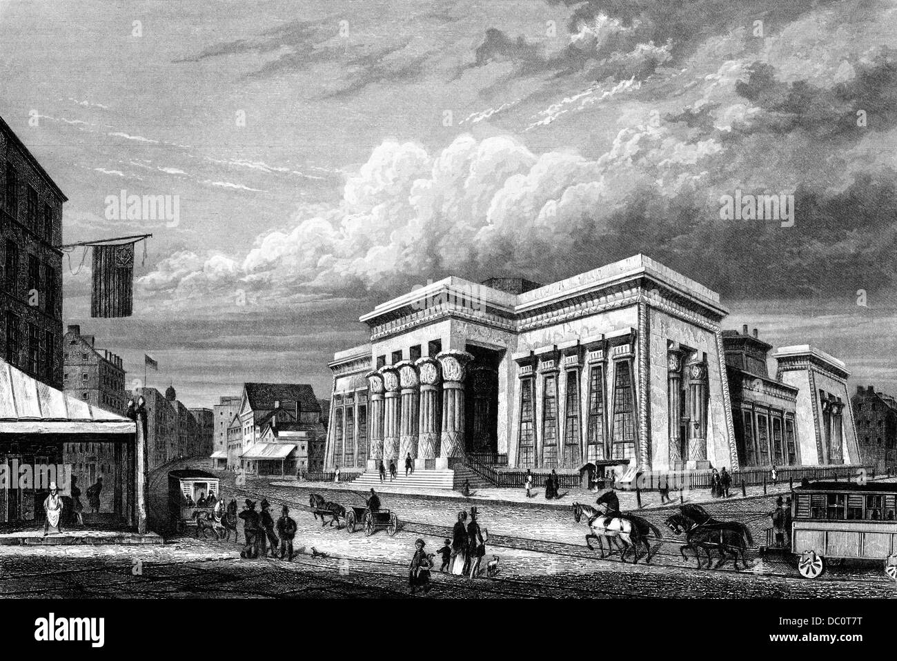 1800s THE TOMBS HALL OF JUSTICE NEW YORK CITY EGYPTIAN MAUSOLEUM STYLE BY JOHN HAVILAND BUILT 1838 DESTROYED 1902 Stock Photo