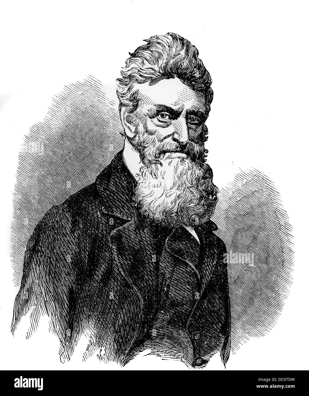 1800s 1850s PORTRAIT OF ABOLITIONIST JOHN BROWN OF OSAWATONIE KANSAS USA LOOKING AT CAMERA Stock Photo