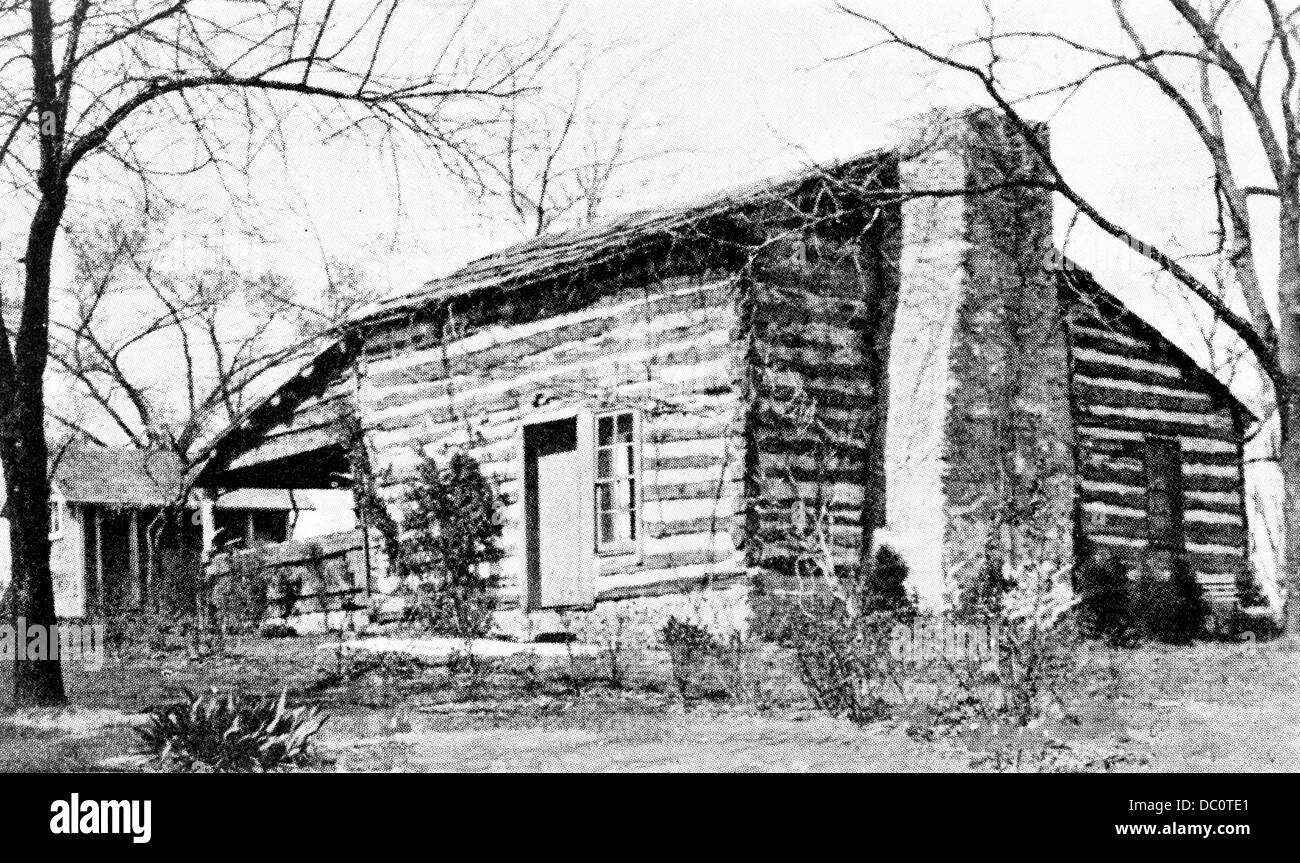 1800s 1850s JOHN BROWN'S LOG CABIN HOME IN OSAWATOMIE KANSAS Stock Photo