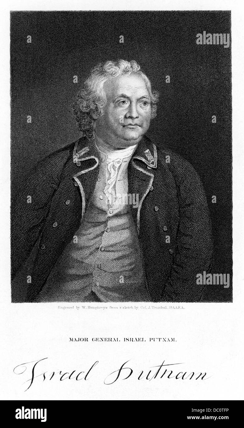 1770s 1776 MAJOR GENERAL ISRAEL PUTNAM OF CONNECTICUT FOUGHT AT BATTLE OF BUNKER HILL & LONG ISLAND NY IN AMERICAN REVOLUTION Stock Photo