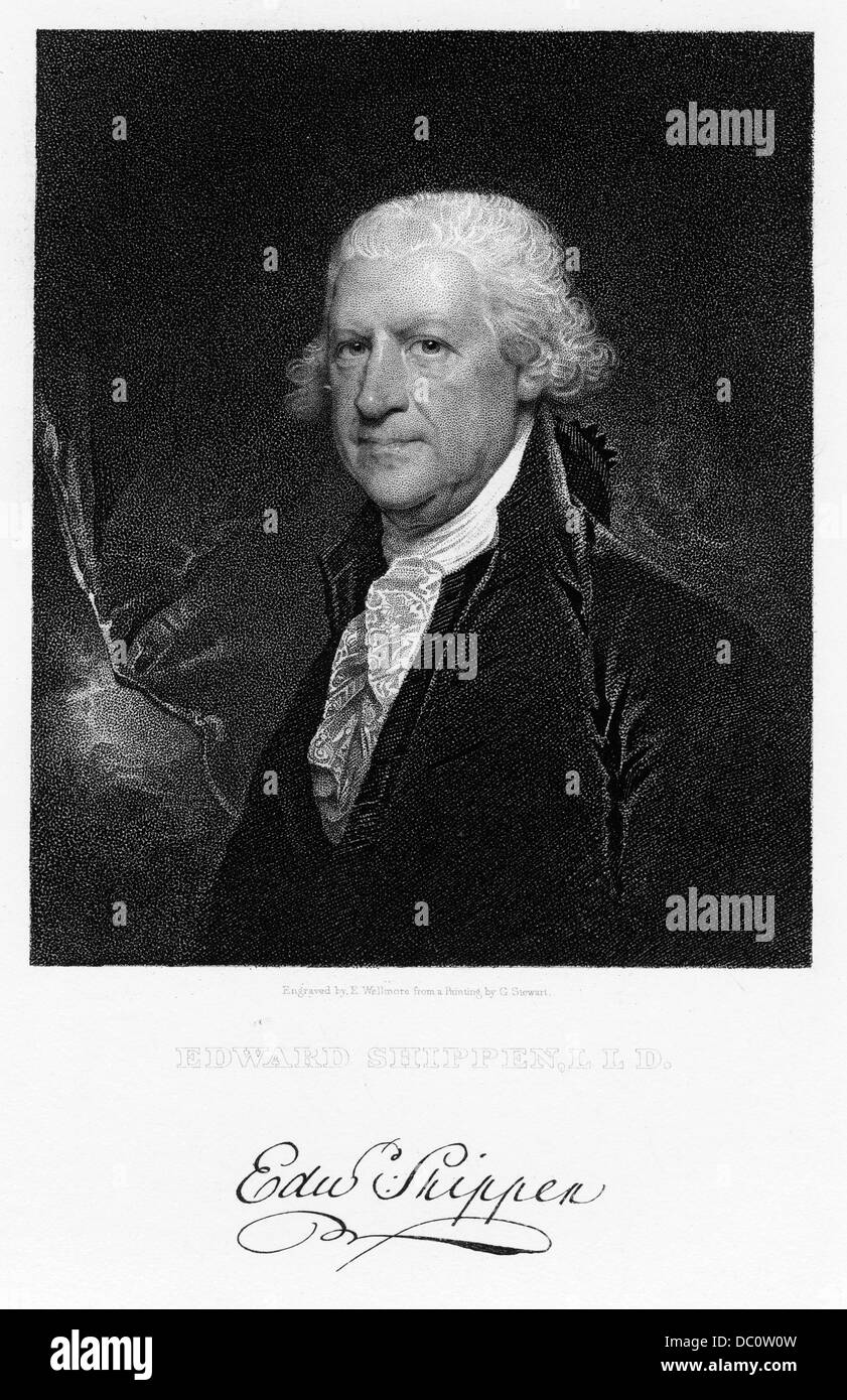 1700s 1702 EDWARD SHIPPEN THE FIRST ELECTED MAYOR OF PHILADELPHIA LOOKING AT CAMERA Stock Photo