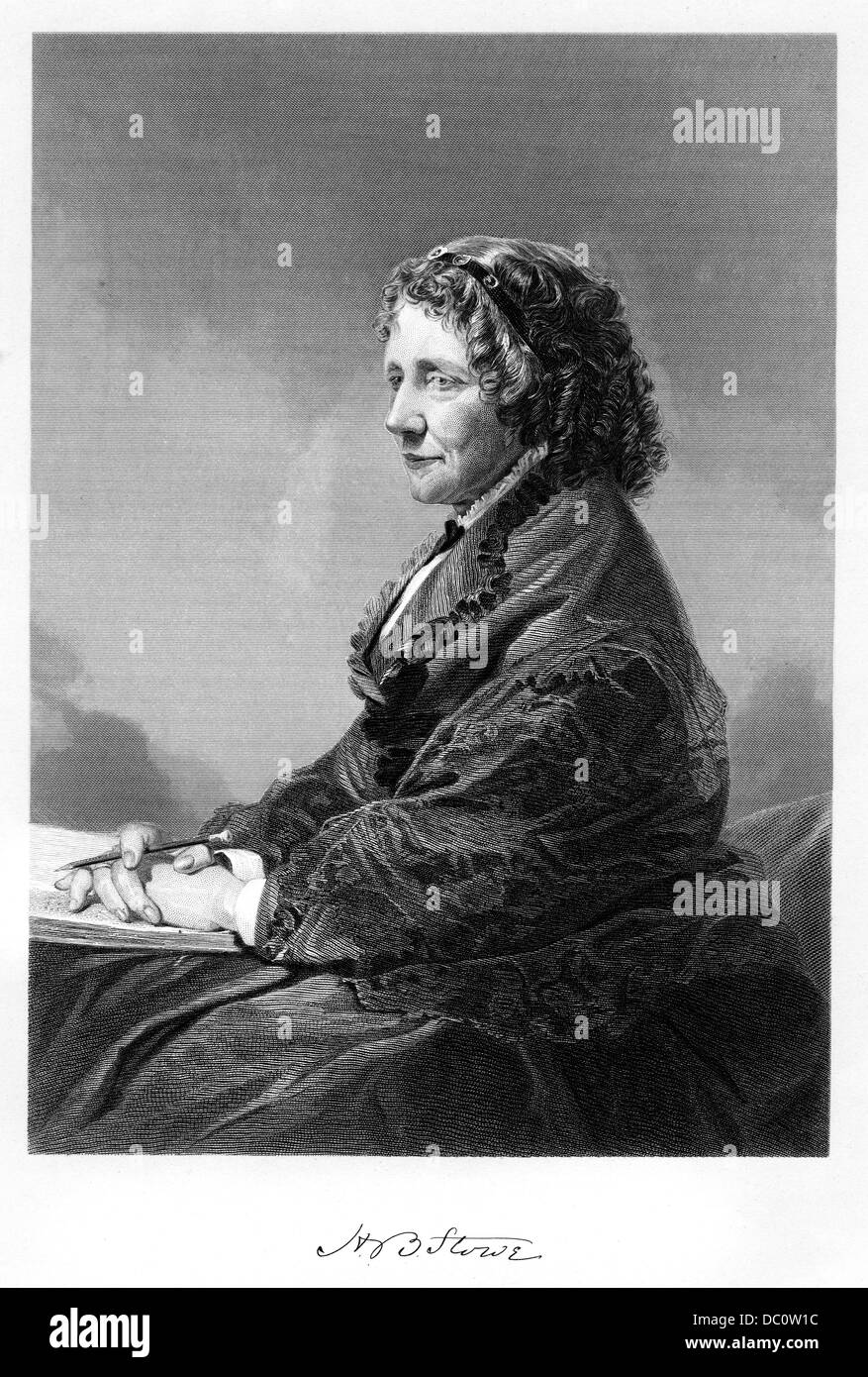 1800s 1860s AUTHOR AND ABOLITIONIST HARRIET BEECHER STOWE WROTE UNCLE TOM'S CABIN ACTIVE IN UNDERGROUND RAILROAD Stock Photo