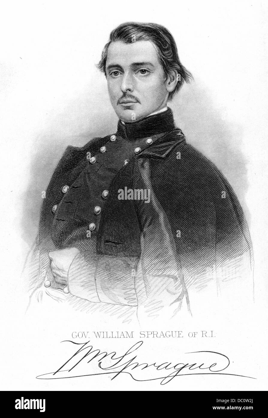 1860s PORTRAIT RHODE ISLAND GOVERNOR WILLIAM SPRAGUE VOLUNTEERED FIRST BATTLE BULL RUN STRONG SUPPORTER OF LINCOLN AS A SENATOR Stock Photo
