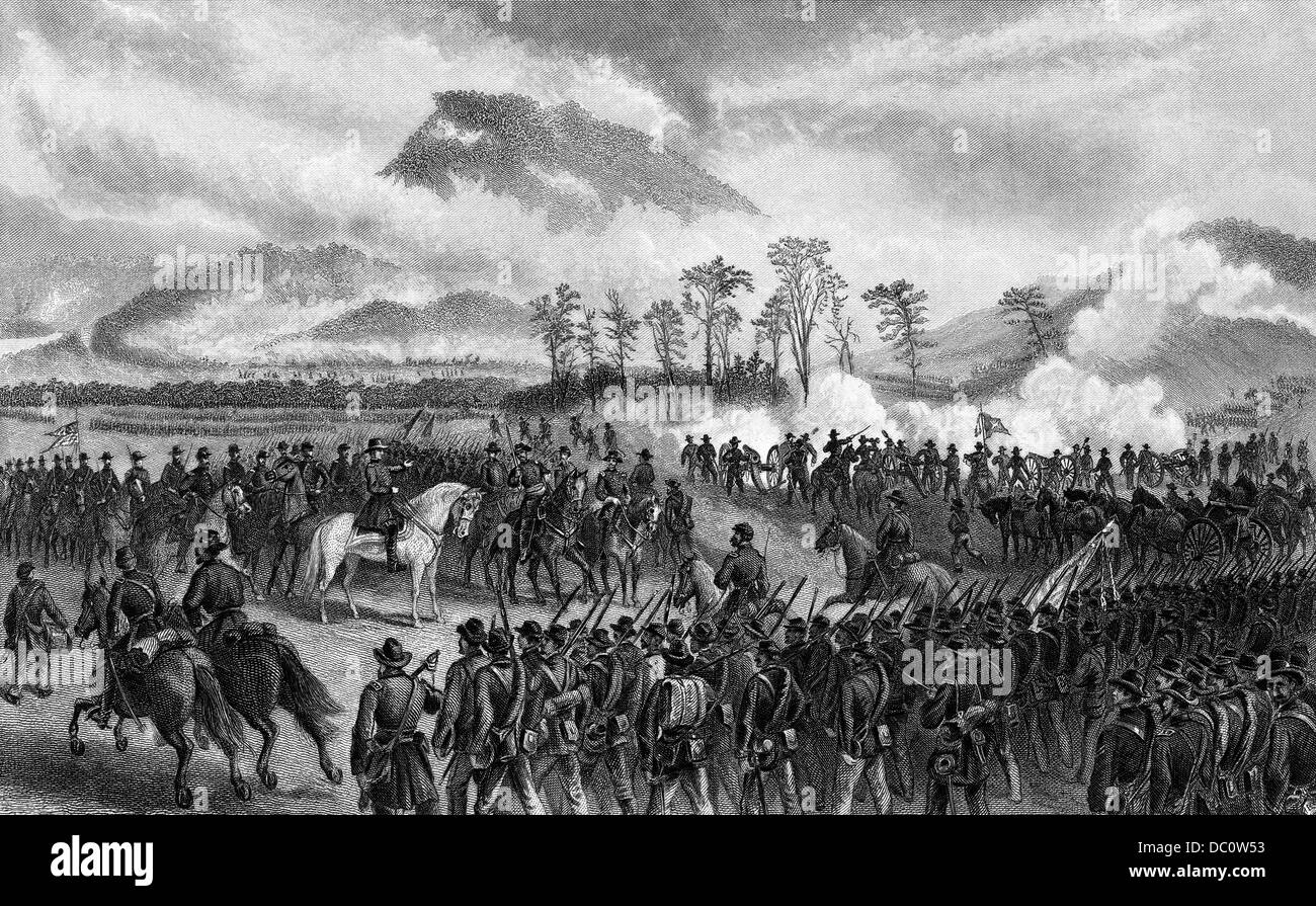 1800s 1860s NOVEMBER 1863 BATTLE OF LOOKOUT MOUNTAIN PART OF CHATTANOOGA CAMPAIGN A UNION VICTORY Stock Photo