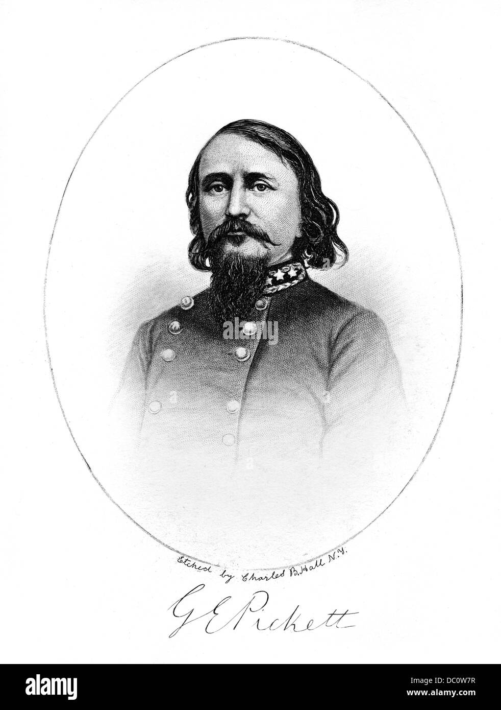 JULY 3, 1863 CSA GENERAL GEORGE PICKETT MOST REMEMBERED FOR PICKETT'S CHARGE A FUTILE ATTEMPT DURING BATTLE OF GETTYSBURG Stock Photo