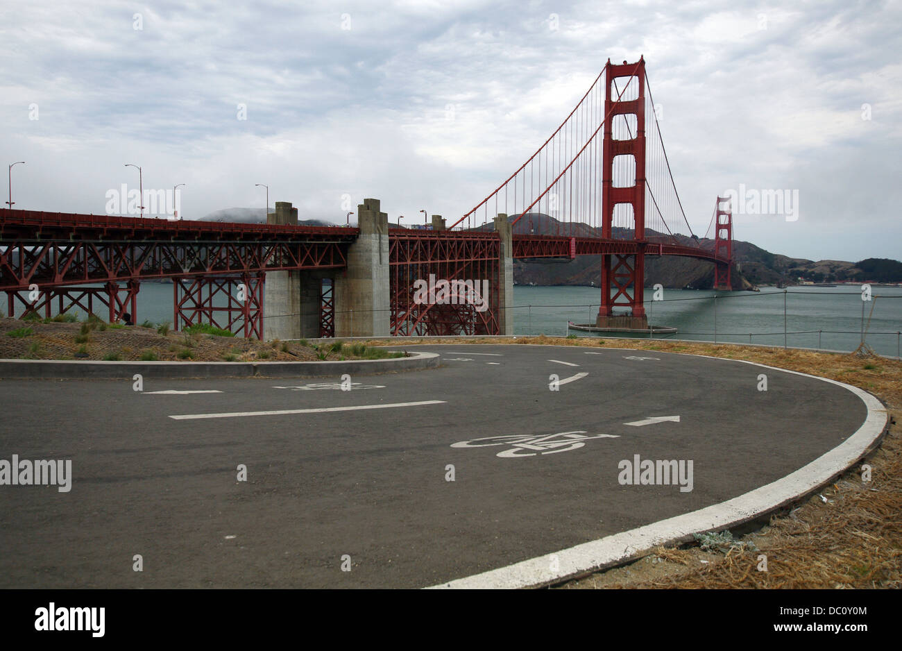 Cycle route near Golden Gate Bridge - San Francisco, USA Stock Photo
