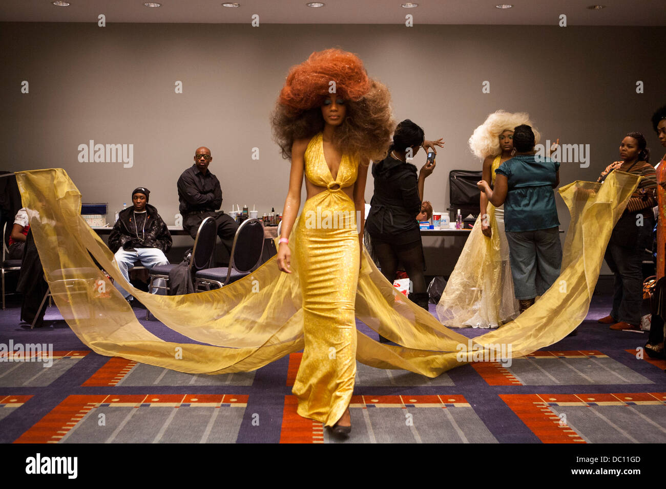 An African-American hair fashion show.  Stock Photo