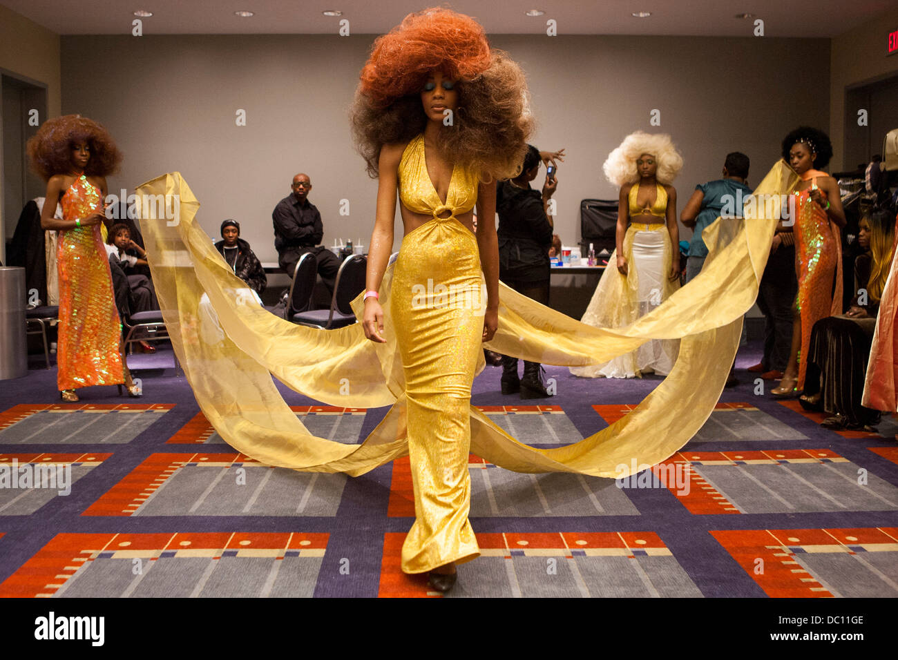 An African-American hair fashion show.  Stock Photo