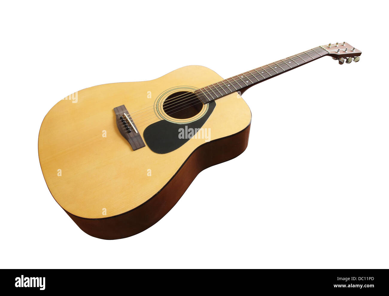 acoustic classic guitar on white background (with clipping path Stock ...