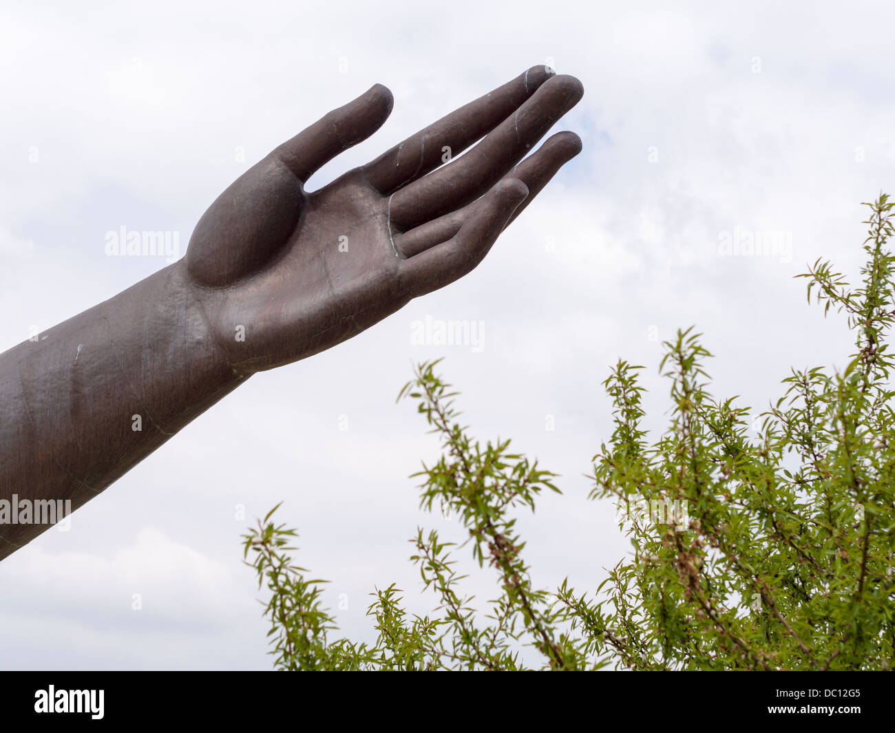 Detail from Alexander Bourganov's sculpture of outstretched arms. Installed by Pierre Cardin. Stock Photo