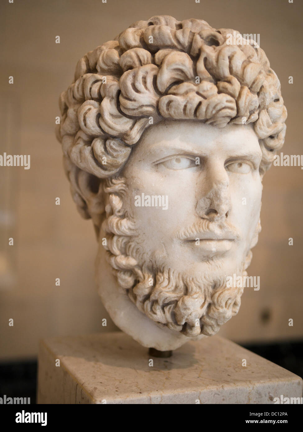Portrait Bust of Roman Emperor Lucius Verus. Marble statue, 164169 CE Stock Photo Alamy