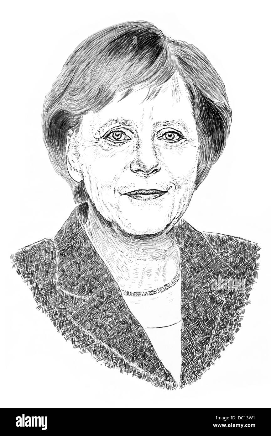 Illustration of Angela Merkel, German Politician Stock Photo