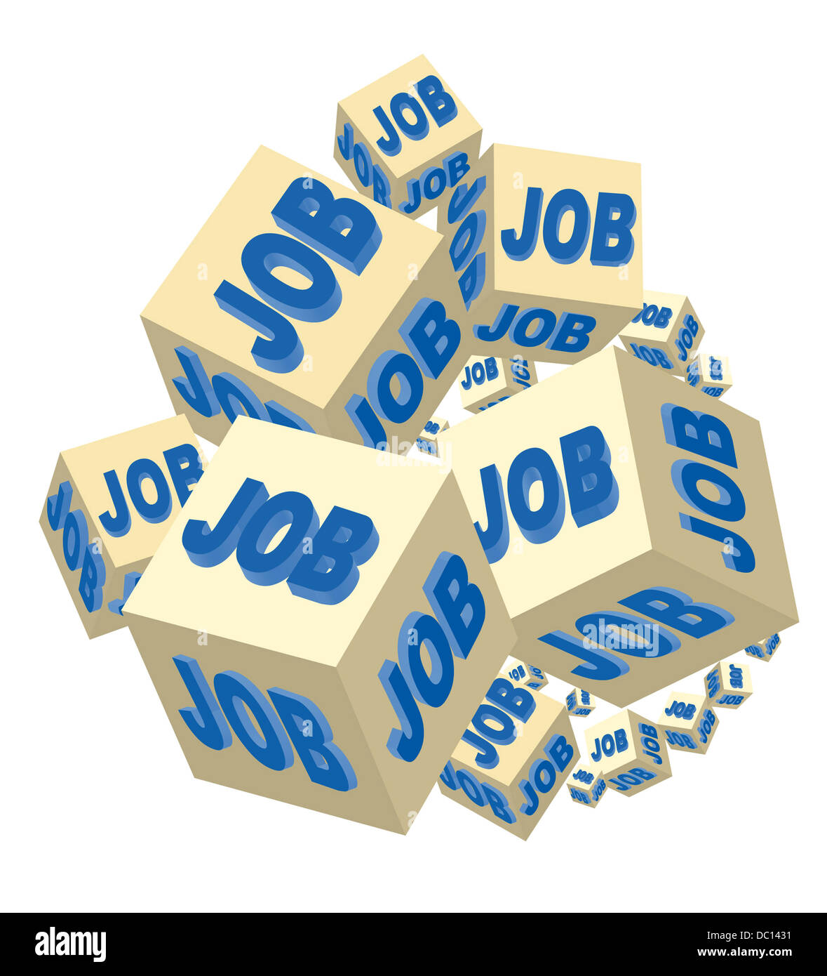 job on several cubes for a corporate job Stock Photo