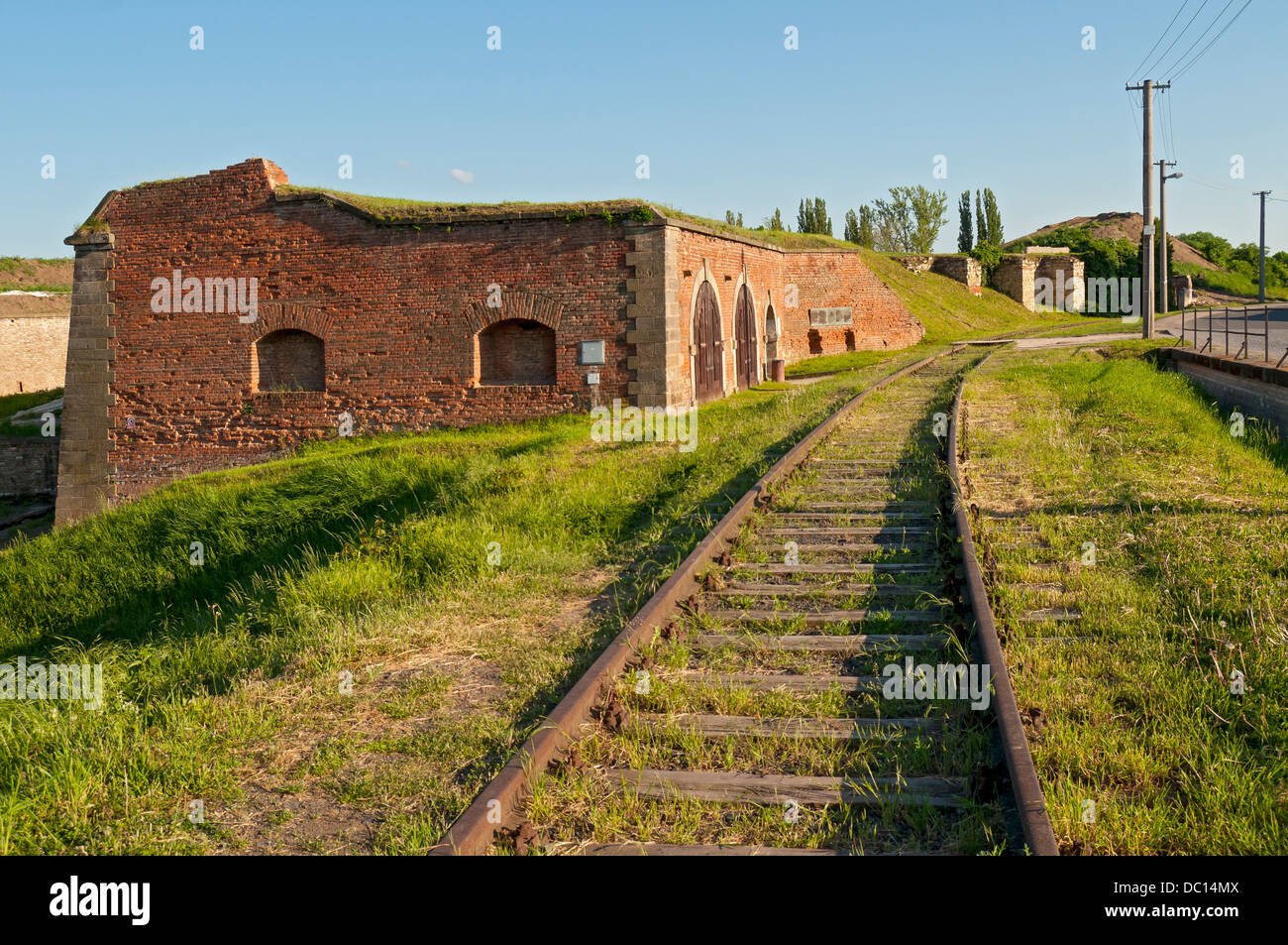 Rail Track near the Funeral Rooms, Terezin Memorial, Czech Republic Stock Photo