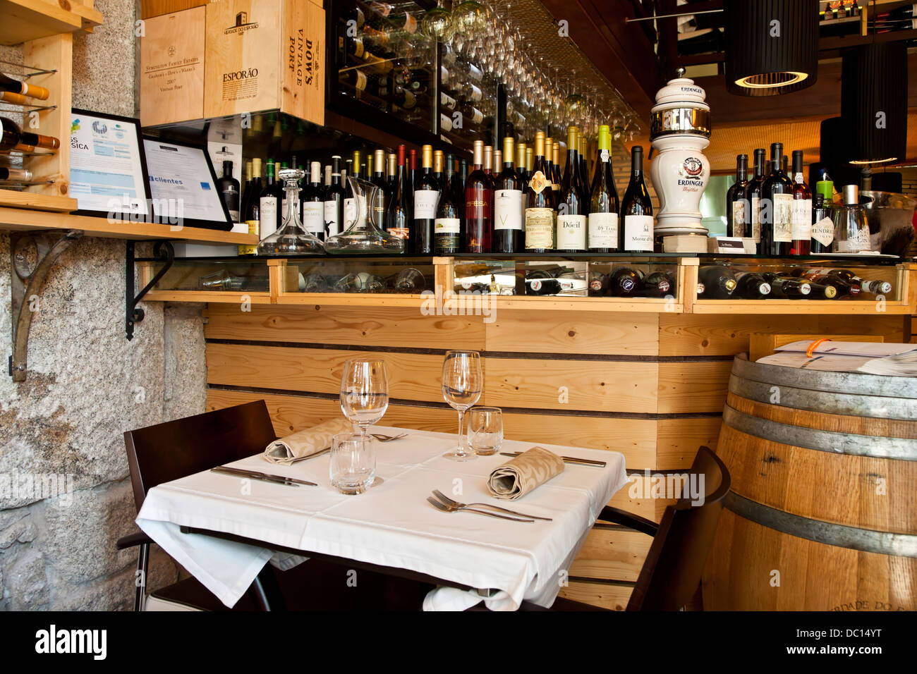 Europe, Portugal, Porto. A wine bar and restaurant in Porto Portugal. Stock Photo