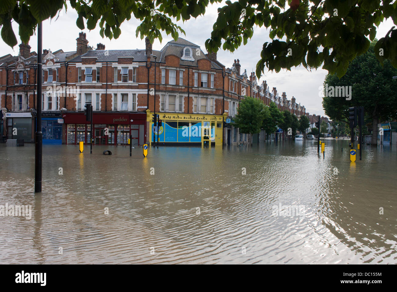 Herne Hill, South London SE24 7th August 2013 A burst water main