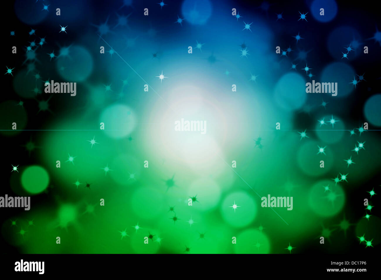 abstract magic sun light ray with glittering stars and bokeh Stock ...